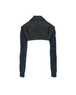 Andersson Bell Adelina Buckle Opening Micro Jacket Awa520W(Indigo Blue)-Women Outerwear