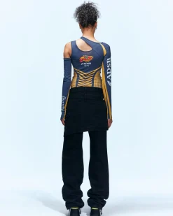 Andersson Bell Adsb Racing Cut Out T-Shirts Atb928W(Charcoal)-Women Tops