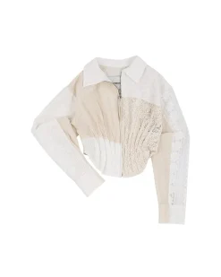 Andersson Bell Alba Patchwork Lace Shirts Atb933W(Off White)-Women Blouses