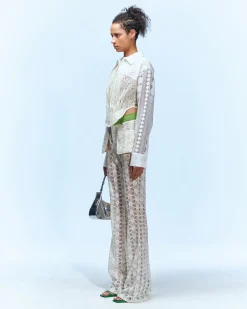 Andersson Bell Alba Patchwork Lace Shirts Atb933W(Off White)-Women Blouses