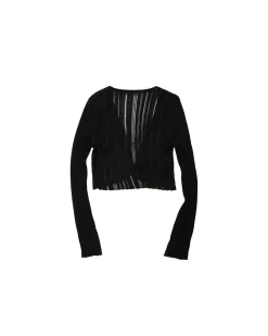Andersson Bell Alena Clear Stripe Cardigan Atb744W(Black)-Women Knitwear
