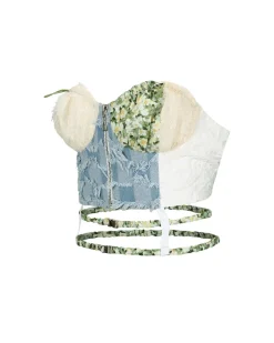 Andersson Bell Arina Green Garden Backless Bustier Atb944W(L/Green)-Women Tops