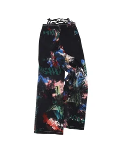 Andersson Bell Artwork Print Shirring Band Pants Apa626W(Black)-Women Trousers