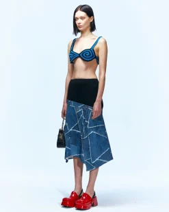 Andersson Bell Baggy Patch-Effect Skirt Apa632W(Black)-Women Skirts