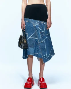 Andersson Bell Baggy Patch-Effect Skirt Apa632W(Black)-Women Skirts