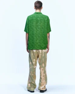 Andersson Bell Bali Sheer Open Collar Shirts Atb843M(Green)-Men Shirts