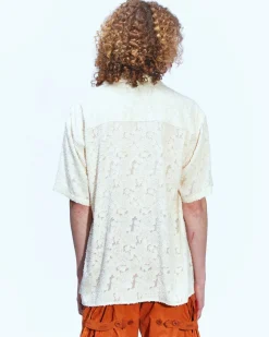 Andersson Bell Bali Sheer Open Collar Shirts Atb843M(Ecru)-Men Shirts
