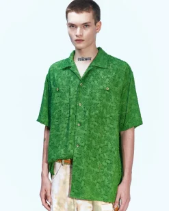 Andersson Bell Bali Sheer Open Collar Shirts Atb843M(Ecru)-Men Shirts