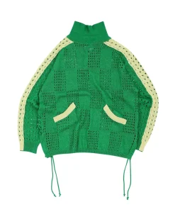 Andersson Bell Beozz Net Collar Sweater Atb959M(Green)-Men Knitwear