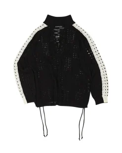 Andersson Bell Beozz Net Collar Sweater Atb959M(Black)-Men Knitwear