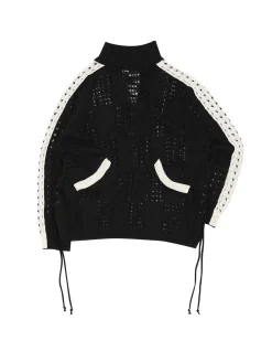 Andersson Bell Beozz Net Collar Sweater Atb959M(Black)-Men Knitwear
