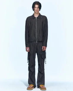 Andersson Bell Bisent Wrinkle Crack Cargo Pants Apa589M(Black/Khaki)-Men Trousers