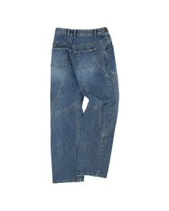 Andersson Bell Brick Curve Panel Wide Jeans Apa609M(Blue)-Men Trousers