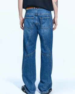 Andersson Bell Brick Curve Panel Wide Jeans Apa609M(Blue)-Men Trousers