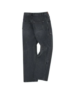 Andersson Bell Brick Curve Panel Wide Jeans Apa609M(Black)-Men Trousers