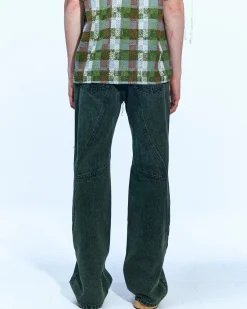 Andersson Bell Brick Curve Panel Wide Jeans Apa609M(D.Green)-Men Trousers