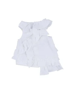 Andersson Bell Brie Frill Shirring Sleeveless Shirt Atb937W(White)-Women Tops