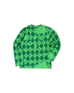 Andersson Bell Broken Argyle L/S T-Shirt Atb965M(Green)-Men T-Shirts