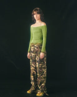 Andersson Bell Butterfly And Love Chain Lace Top Atb826W(Green)-Women Tops