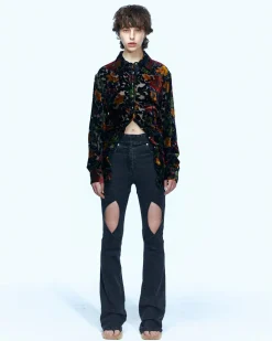 Andersson Bell Cara Curve Layered Denim Jeans Apa551W(Black)-Women Jeans