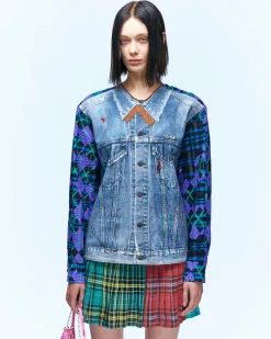 Andersson Bell Carl Painted Denim Print Top Atb926W(Multi)-Women Tops