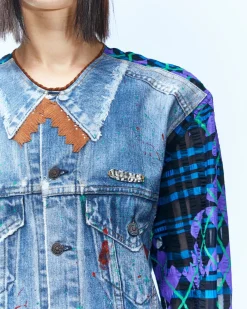 Andersson Bell Carl Painted Denim Print Top Atb926W(Multi)-Women Tops