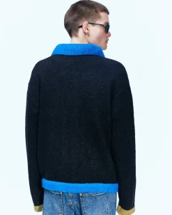 Andersson Bell Collar Zip Knit Cardigan Atb853M(Black)-Men Outerwear