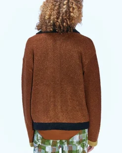Andersson Bell Collar Zip Knit Cardigan Atb853M(Brown)-Men Outerwear