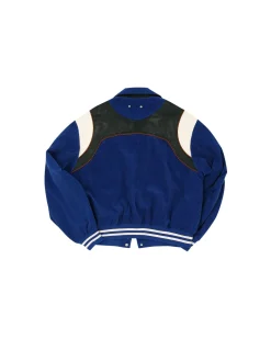 Andersson Bell Corduroy & Leather Varsity Jacket Awa505M(Blue)-Men Outerwear