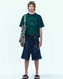 Andersson Bell Corduroy Panel Shorts Apa594M(Navy)-Men Trousers