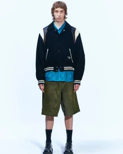 Andersson Bell Corduroy Panel Shorts Apa594M(Khaki)-Men Trousers