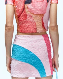 Andersson Bell Cotton Candy Chiffon Crinkle Mini Skirt Apa628W(Multi)-Women Skirts
