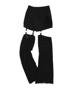 Andersson Bell Cut-Out Lace Combo Tight Pants Apa629W(Black)-Women Trousers