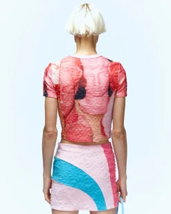 Andersson Bell David Chiffon Crinkle T-Shirts Atb967W(Pink)-Women Tops