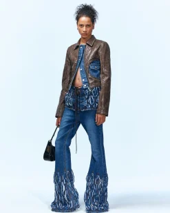 Andersson Bell Destroyed Bustier Denim Jeans Apa642W(Blue)-Women Jeans