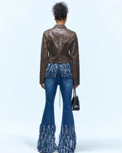 Andersson Bell Destroyed Bustier Denim Jeans Apa642W(Blue)-Women Jeans