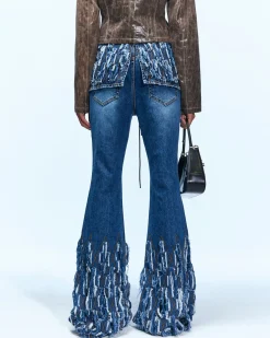 Andersson Bell Destroyed Bustier Denim Jeans Apa642W(Blue)-Women Jeans