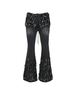 Andersson Bell Destroyed Bustier Denim Jeans Apa642W(Black)-Women Jeans