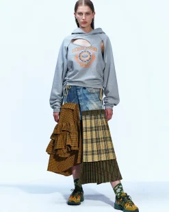 Andersson Bell (Essential) Cut Out Authentic Logo Hoodie Atb896W(Melange Grey)-Women Sweatshirts