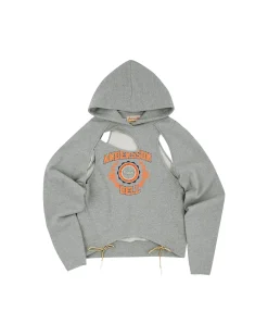 Andersson Bell (Essential) Cut Out Authentic Logo Hoodie Atb896W(Melange Grey)-Women Sweatshirts