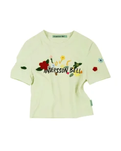 Andersson Bell (Essential) Dasha Flower Garden Logo T-Shirt Atb894W(Pale Mint)-Women Tops