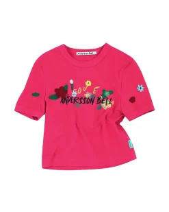 Andersson Bell (Essential) Dasha Flower Garden Logo T-Shirt Atb894W(Pink)-Women Tops