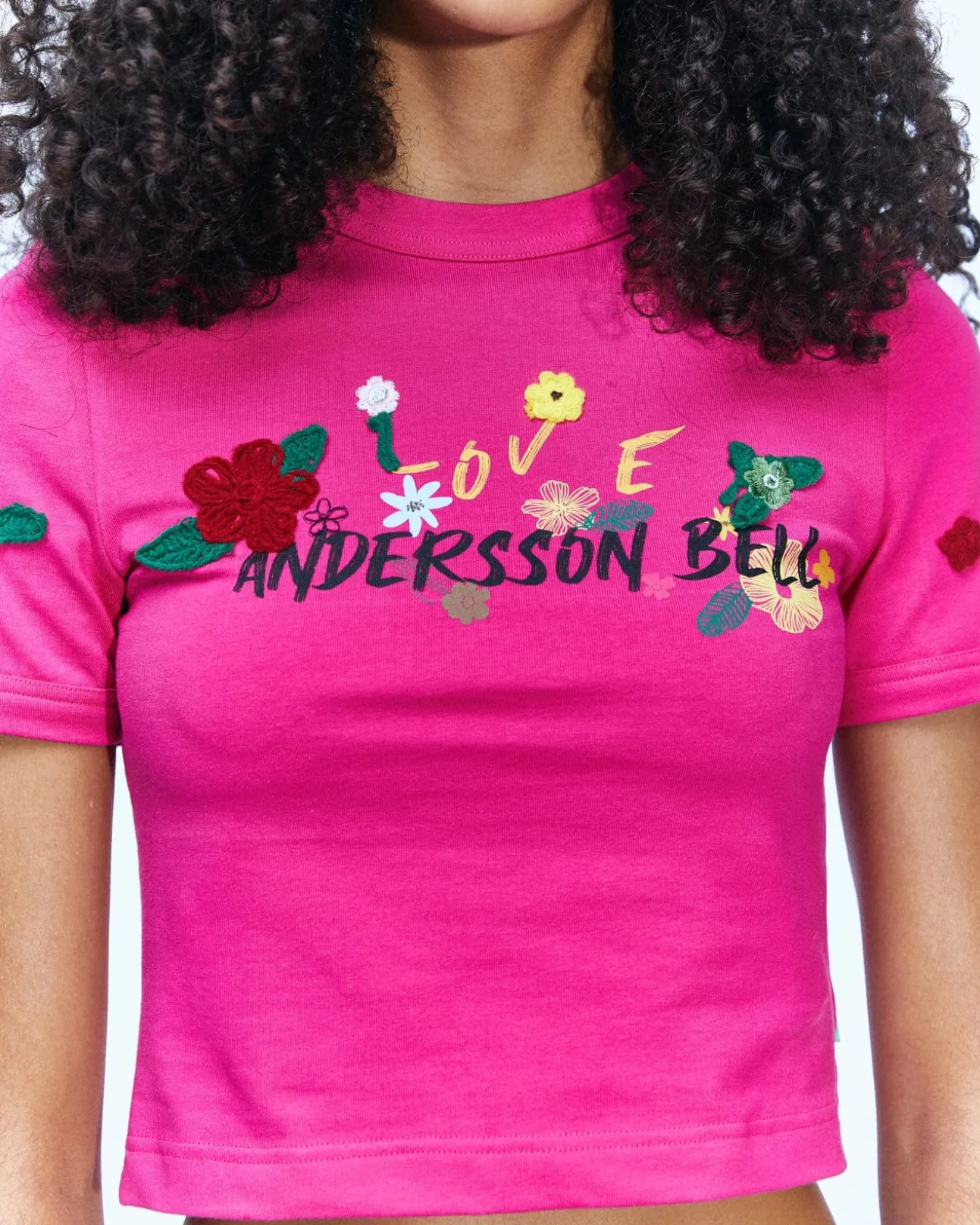 Andersson Bell (Essential) Dasha Flower Garden Logo T-Shirt Atb894W(Pink)-Women Tops