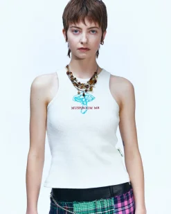 Andersson Bell (Essential) Mushroom Me Embroidery Tank Top Atb895W(Cream)-Women Tops