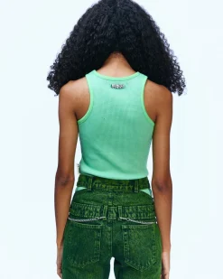 Andersson Bell (Essential) Mushroom Me Embroidery Tank Top Atb895W(Mint)-Women Tops