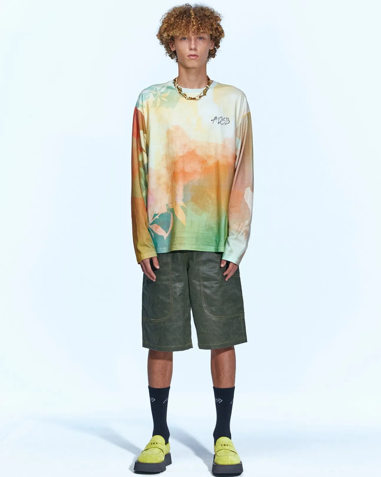 Andersson Bell (Essential) Rhino Tie Dye Print L/S T-Shirt Atb973M(Multi)-Men T-Shirts