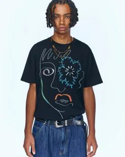 Andersson Bell (Essential) Unisex Flower Man T-Shirts Atb974U(Black)-Men T-Shirts