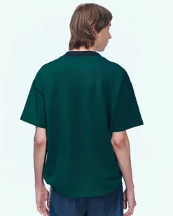 Andersson Bell (Essential) Unisex Logo Embroidery Ponte T-Shirts Atb902U(Green)-Men T-Shirts