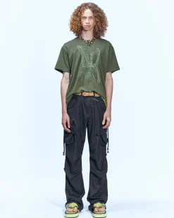 Andersson Bell (Essential) Unisex New Ab Logo Embroidery T-Shirts Atb903U(Khaki)-Men T-Shirts