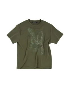 Andersson Bell (Essential) Unisex New Ab Logo Embroidery T-Shirts Atb903U(Khaki)-Men T-Shirts